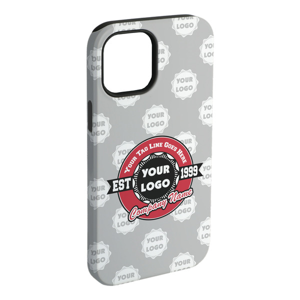Custom Logo & Tag Line iPhone Case - Rubber Lined - iPhone 15 Plus (Personalized)