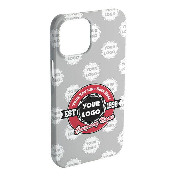 Custom Logo & Tag Line iPhone Case - Plastic - iPhone 15 Pro Max (Personalized)