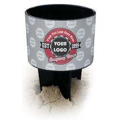 Logo & Tag Line Black Beach Spiker Drink Holder (Personalized)