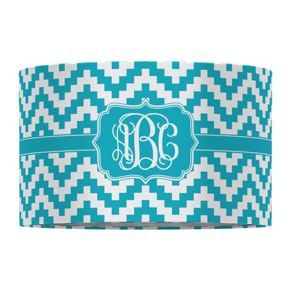 Pixelated Chevron 12" Drum Lampshade - FRONT (Fabric)