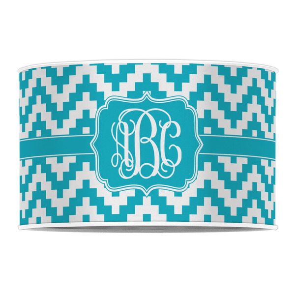 Pixelated Chevron 12" Drum Lampshade - FRONT (Poly Film)