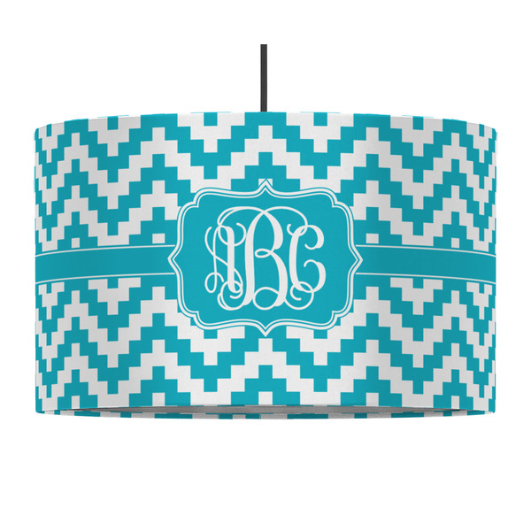 Pixelated Chevron 12" Drum Lampshade - PENDANT (Fabric)