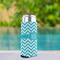 Pixelated Chevron Can Cooler - Tall 12oz - In Context