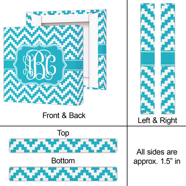 Pixelated Chevron 12x12 - Canvas Print - Approval