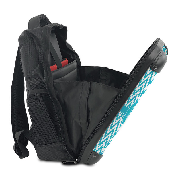 Pixelated Chevron 15" Backpack - SIDE OPEN