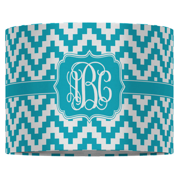 Pixelated Chevron 16" Drum Lampshade - FRONT (Fabric)