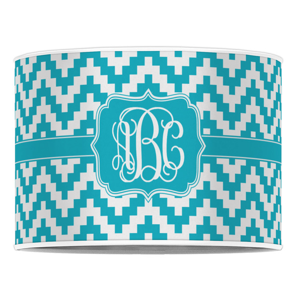 Pixelated Chevron 16" Drum Lampshade - FRONT (Poly Film)