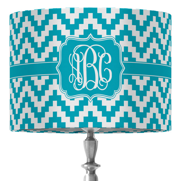 Custom Pixelated Chevron 16" Drum Lamp Shade - Fabric (Personalized)