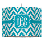 Pixelated Chevron 16" Drum Pendant Lamp - Fabric (Personalized)