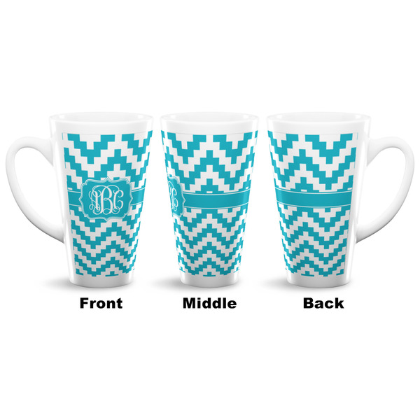 Pixelated Chevron 16 Oz Latte Mug - Approval
