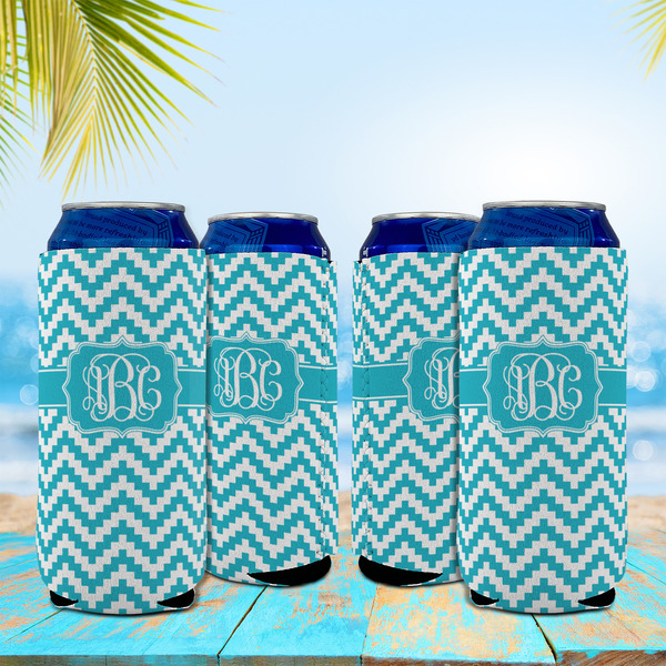 Pixelated Chevron 16oz Can Sleeve - Set of 4 - LIFESTYLE
