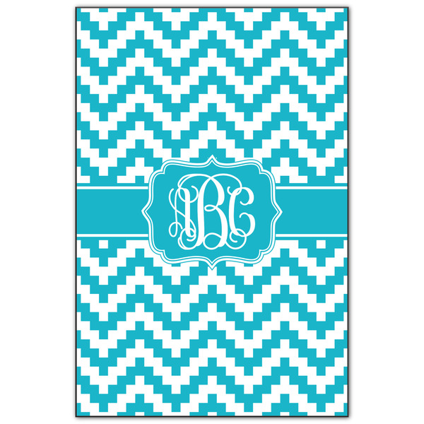 Custom Pixelated Chevron Wood Print - 20x30 (Personalized)