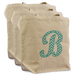 Pixelated Chevron Reusable Cotton Grocery Bags - Set of 3 (Personalized)