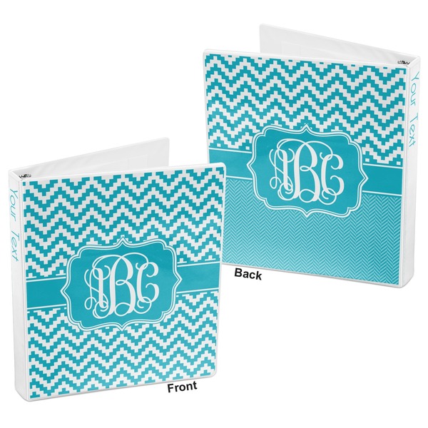 Pixelated Chevron 3-Ring Binder Front and Back