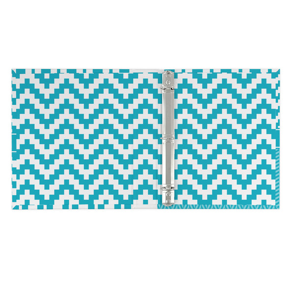 Pixelated Chevron 3 Ring Binders - Full Wrap - 1" - OPEN INSIDE