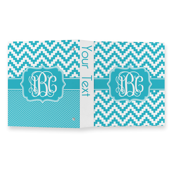 Pixelated Chevron 3 Ring Binders - Full Wrap - 1" - OPEN OUTSIDE