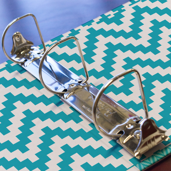 Pixelated Chevron 3 Ring Binders - Full Wrap - 2" - DETAIL