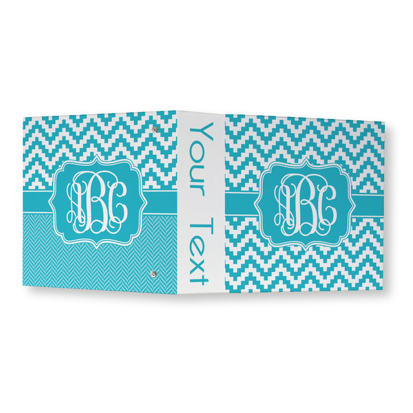 Pixelated Chevron 3 Ring Binders - Full Wrap - 3" - OPEN OUTSIDE