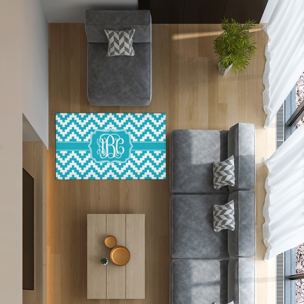 Pixelated Chevron 3'x5' Indoor Area Rugs - IN CONTEXT
