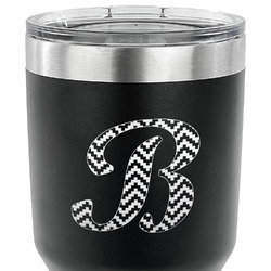 Pixelated Chevron 30 oz Stainless Steel Tumbler - Black - Double Sided (Personalized)