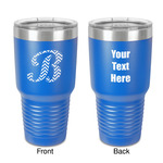 Pixelated Chevron 30 oz Stainless Steel Tumbler - Royal Blue - Double-Sided (Personalized)
