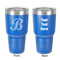 Pixelated Chevron 30 oz Stainless Steel Tumbler - Royal Blue - Double-Sided (Personalized)