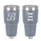 Pixelated Chevron 30 oz Stainless Steel Tumbler - Grey - Double-Sided (Personalized)