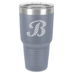 Pixelated Chevron 30 oz Stainless Steel Tumbler - Grey - Single-Sided (Personalized)