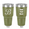 Pixelated Chevron 30 oz Stainless Steel Ringneck Tumbler - Olive - Double Sided - Front & Back