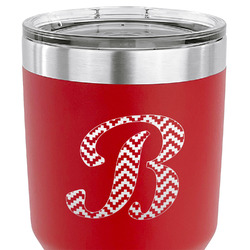 Pixelated Chevron 30 oz Stainless Steel Tumbler - Red - Single Sided (Personalized)