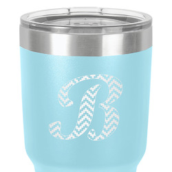 Pixelated Chevron 30 oz Stainless Steel Tumbler - Teal - Single-Sided (Personalized)