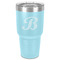 Pixelated Chevron 30 oz Stainless Steel Ringneck Tumbler - Teal - Front