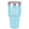 Pixelated Chevron 30 oz Stainless Steel Tumbler - Teal - Single-Sided (Personalized)