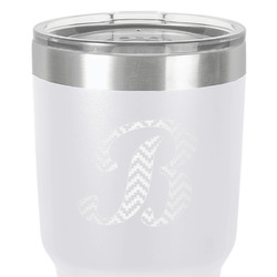 Pixelated Chevron 30 oz Stainless Steel Tumbler - White - Double-Sided (Personalized)