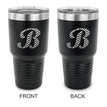 Pixelated Chevron 30 oz Stainless Steel Tumbler - Black - Double Sided (Personalized)