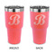 Pixelated Chevron 30 oz Stainless Steel Ringneck Tumblers - Coral - Double Sided - APPROVAL