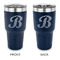Pixelated Chevron 30 oz Stainless Steel Ringneck Tumblers - Navy - Double Sided - APPROVAL