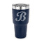 Pixelated Chevron 30 oz Stainless Steel Ringneck Tumblers - Navy - FRONT