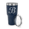 Pixelated Chevron 30 oz Stainless Steel Ringneck Tumblers - Navy - LID OFF