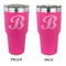 Pixelated Chevron 30 oz Stainless Steel Ringneck Tumblers - Pink - Double Sided - APPROVAL