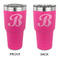 Pixelated Chevron 30 oz Stainless Steel Tumbler - Pink - Double Sided (Personalized)