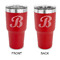 Pixelated Chevron 30 oz Stainless Steel Ringneck Tumblers - Red - Double Sided - APPROVAL