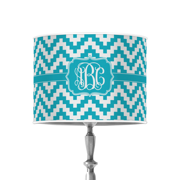 Pixelated Chevron 8" Drum Lampshade - ON STAND (Poly Film)