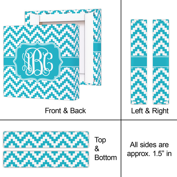 Pixelated Chevron 8x8 - Canvas Print - Approval