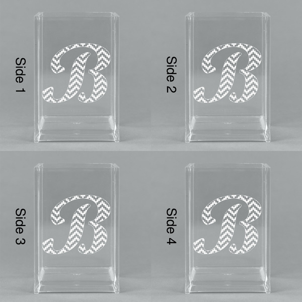 Pixelated Chevron Acrylic Pen Holder - All Sides