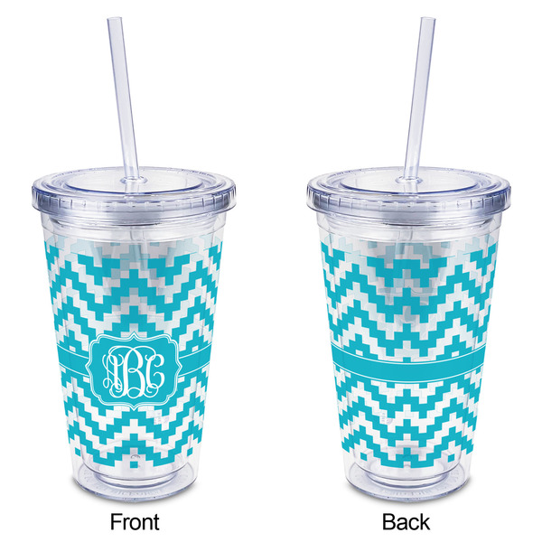 Pixelated Chevron Acrylic Tumbler - Full Print - Approval