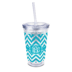 Pixelated Chevron 16oz Double Wall Acrylic Tumbler with Lid & Straw - Full Print (Personalized)