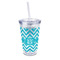 Pixelated Chevron 16oz Double Wall Acrylic Tumbler with Lid & Straw - Full Print (Personalized)