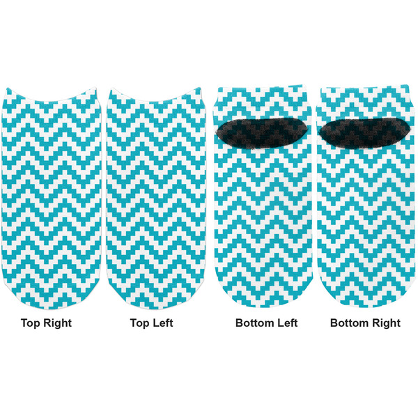Pixelated Chevron Adult Ankle Socks - Double Pair - Front and Back - Apvl
