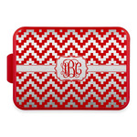 Pixelated Chevron Aluminum Baking Pan with Red Lid (Personalized)